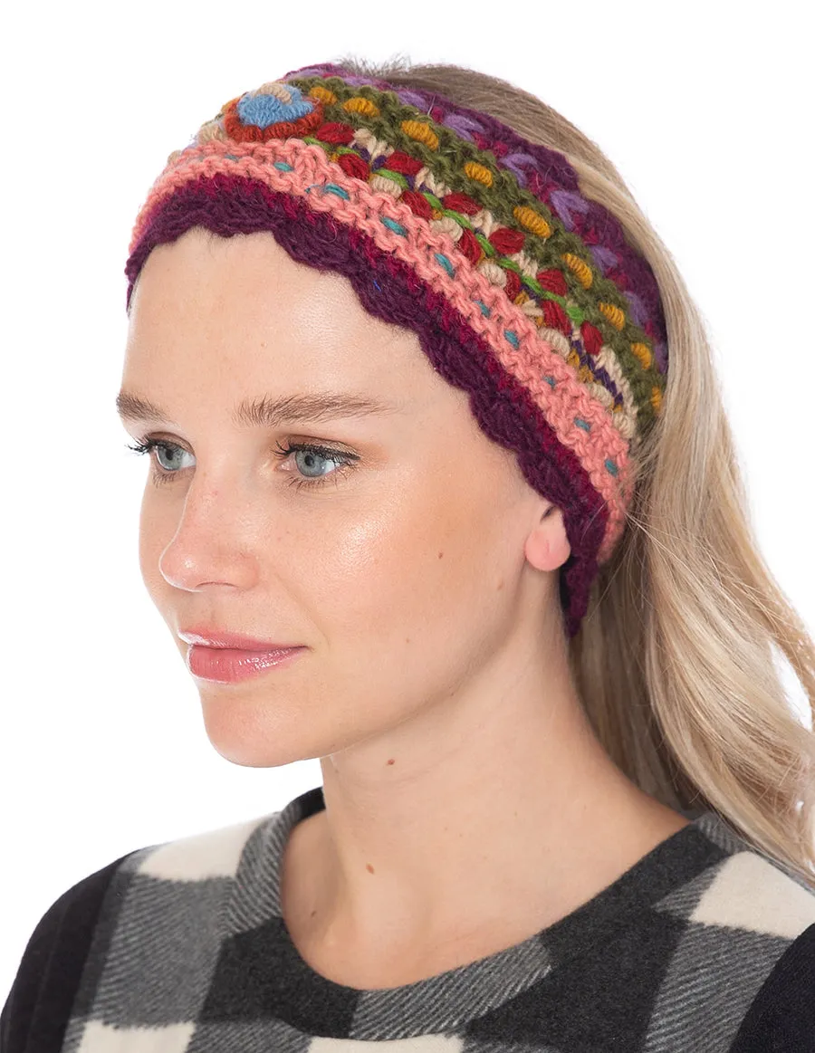 Floral Knitted Woolen Headband