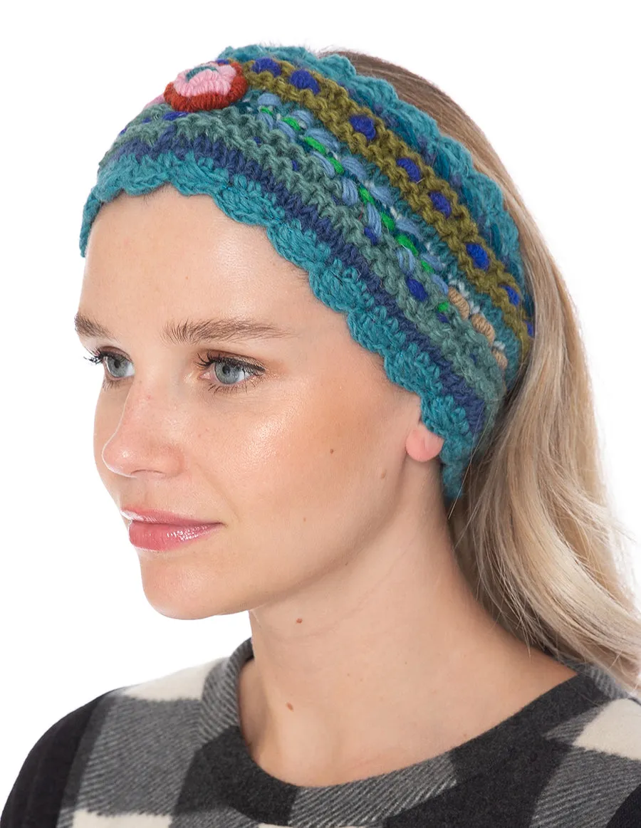 Floral Knitted Woolen Headband