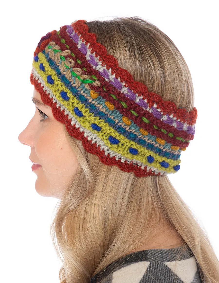 Floral Knitted Woolen Headband