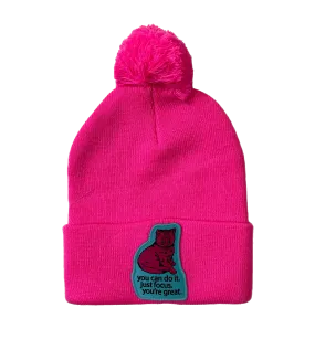 Focus Cat Winter Hat - Pink Pom