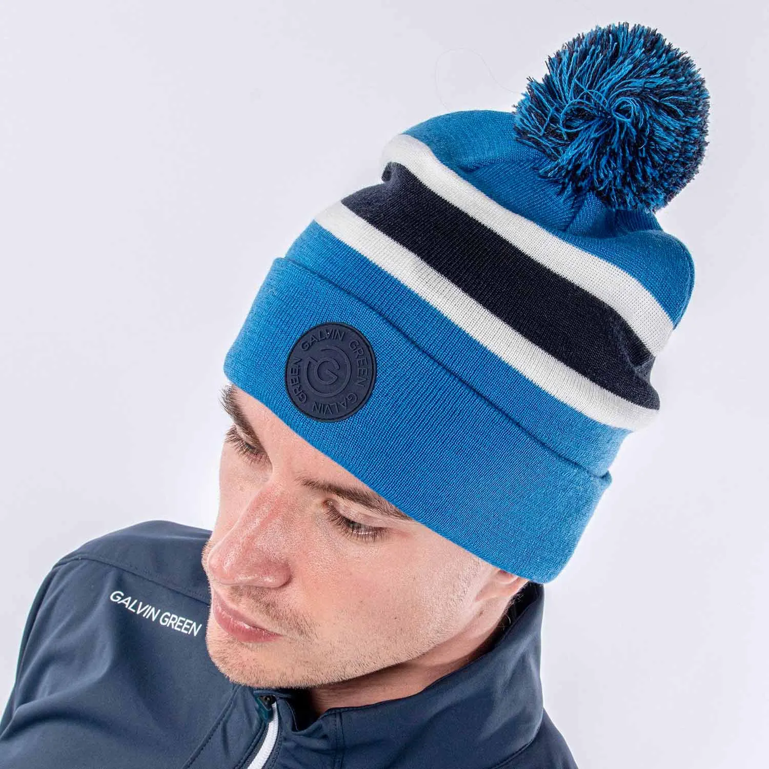 Galvin Green Leighton Interface-1 Knitted Golf Hat - Blue/Navy/White