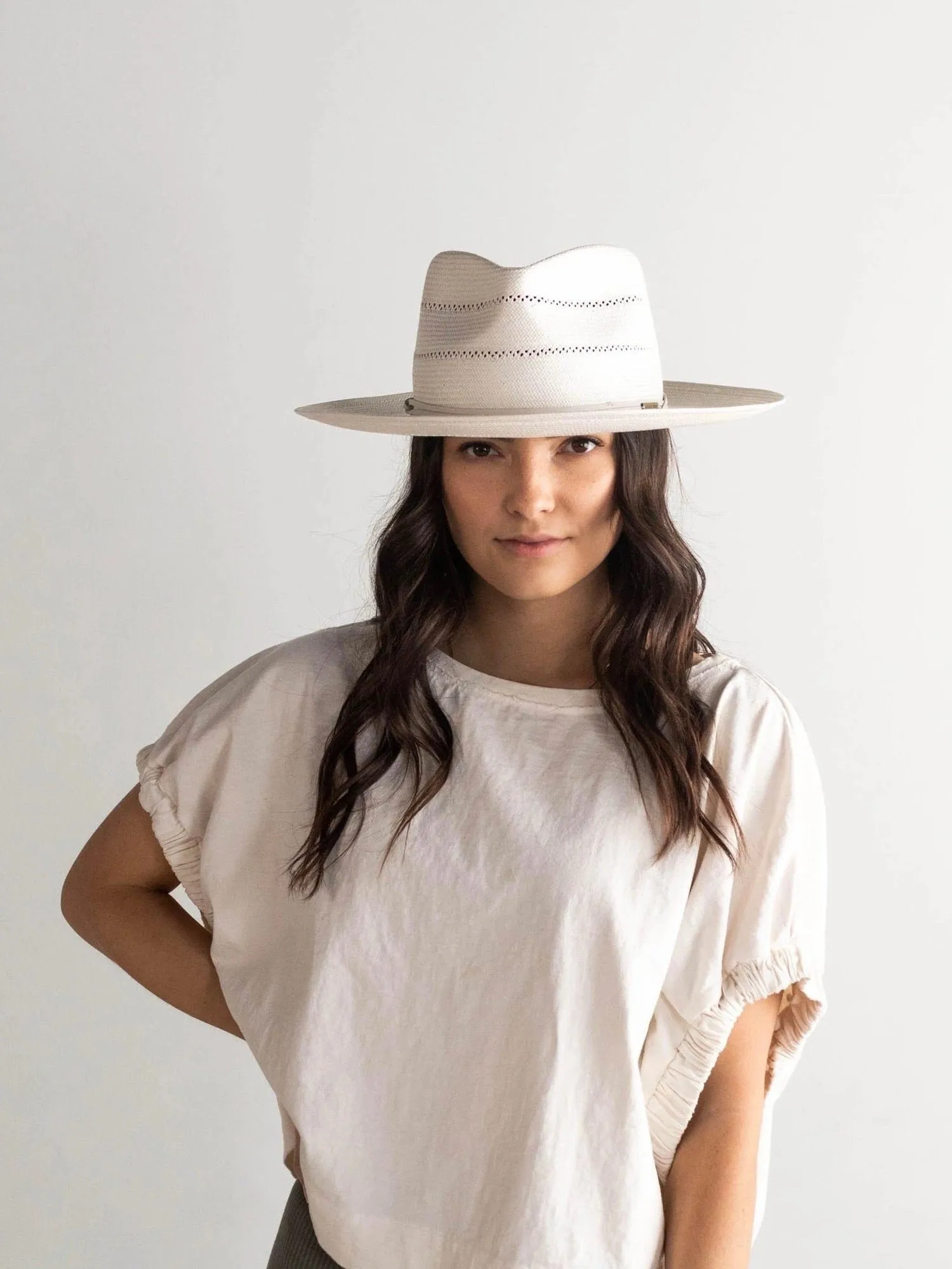 GIGI PIP Arlo Straw Teardrop Fedora