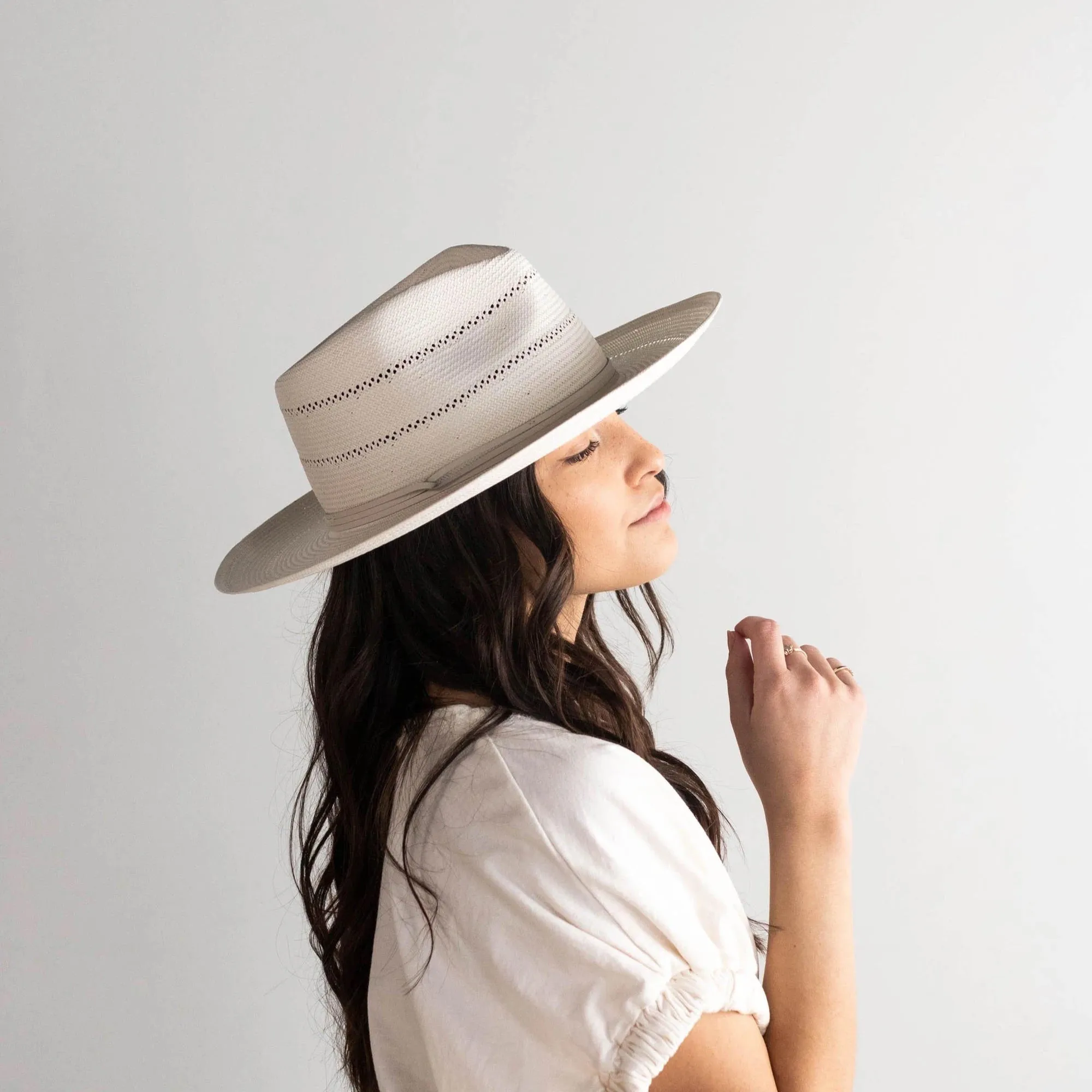 GIGI PIP Arlo Straw Teardrop Fedora