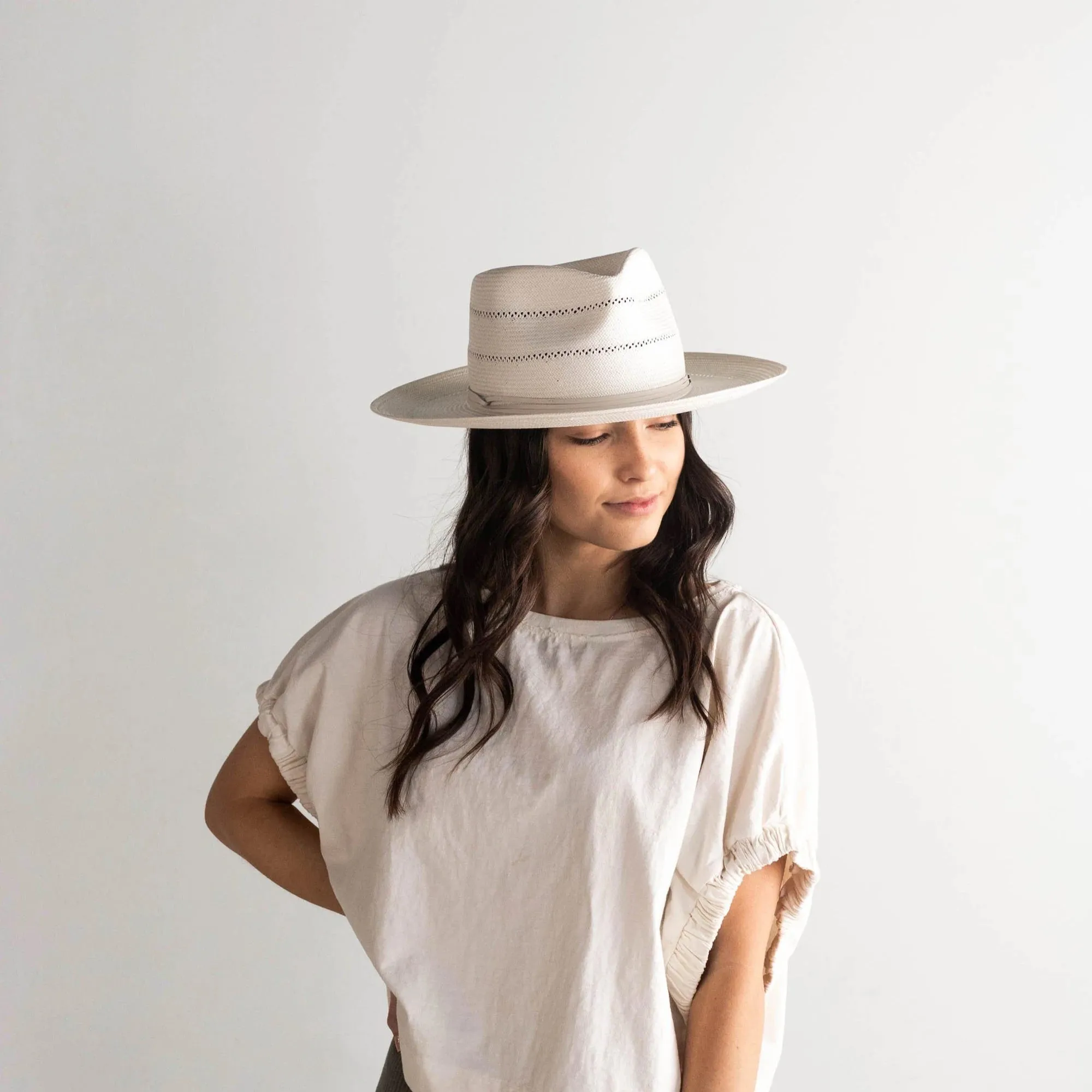 GIGI PIP Arlo Straw Teardrop Fedora