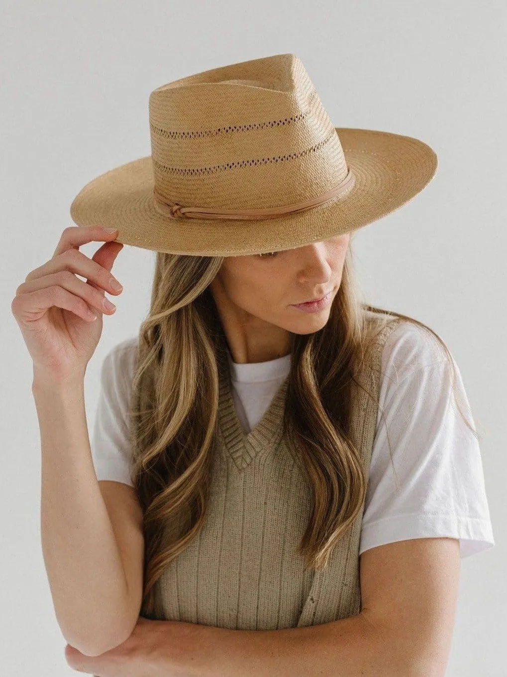 GIGI PIP Arlo Straw Teardrop Fedora