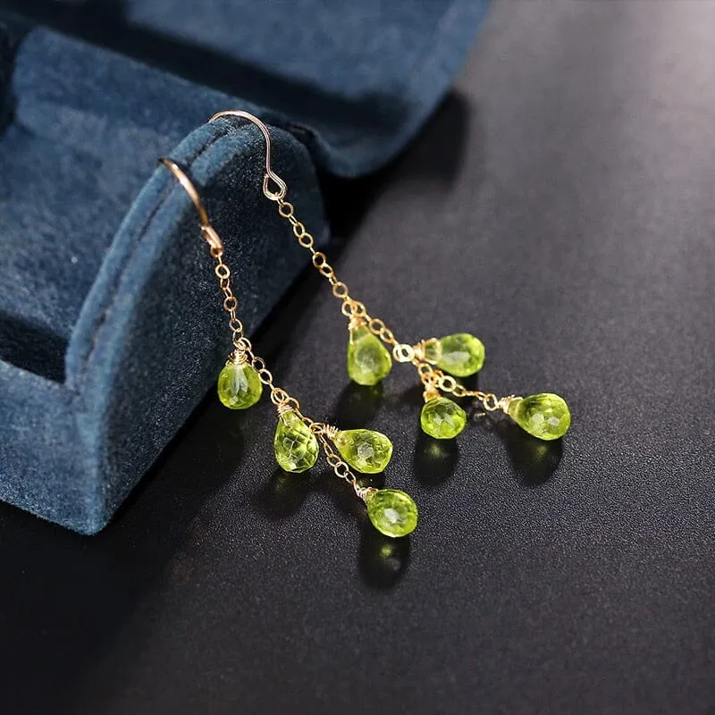 Girly Fashionable Dangle Peridot Earrings