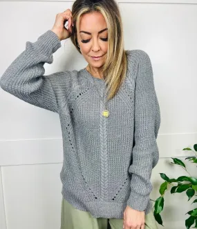 Grey Fisherman Style Jumper