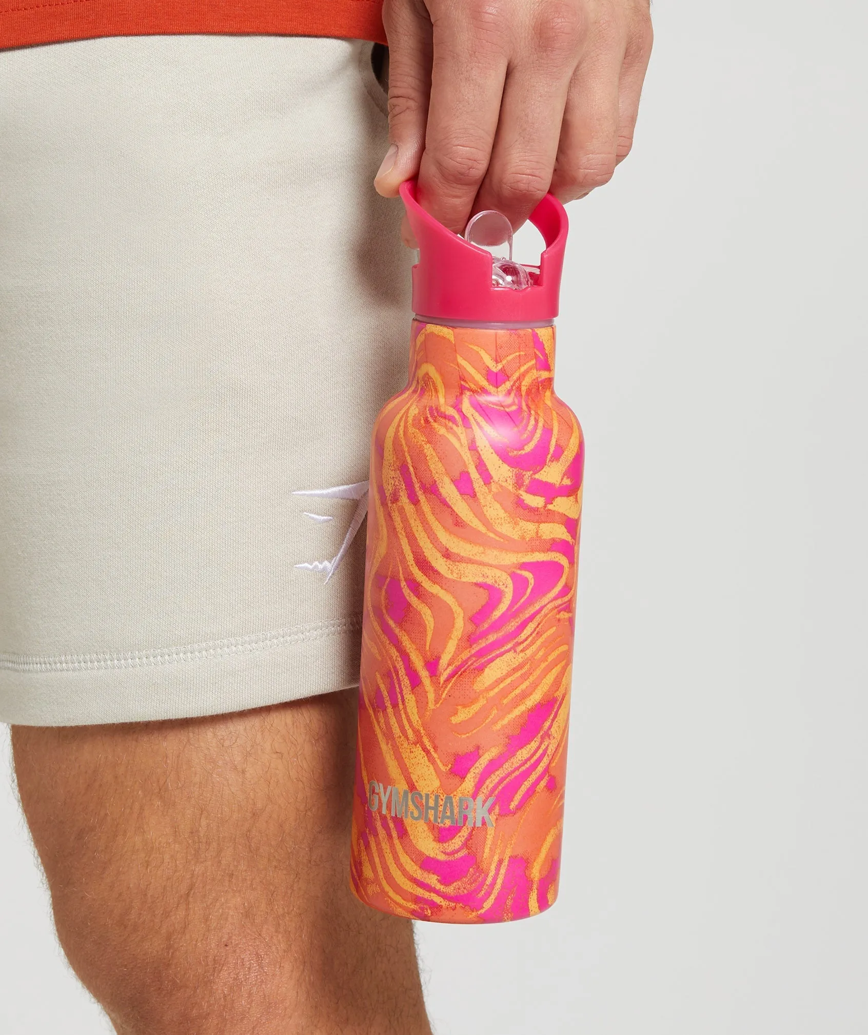 Gymshark 500ml Straw Flask - Hibiscus Pink