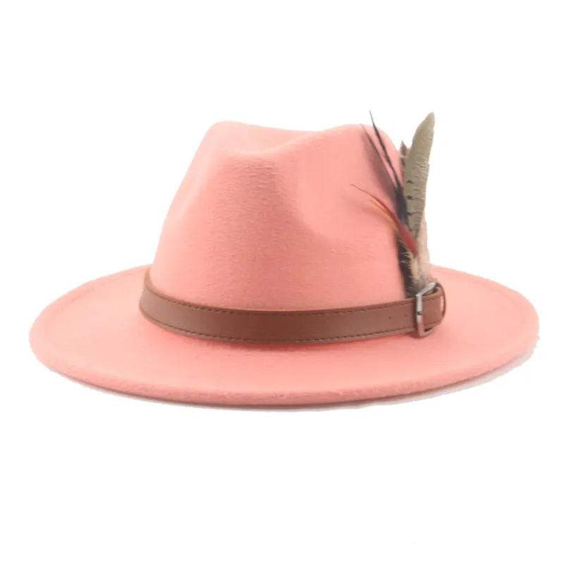 Hat Fedoras Winter Women Hats Men Felt Hat Feather Luxury Fashion hat Popular