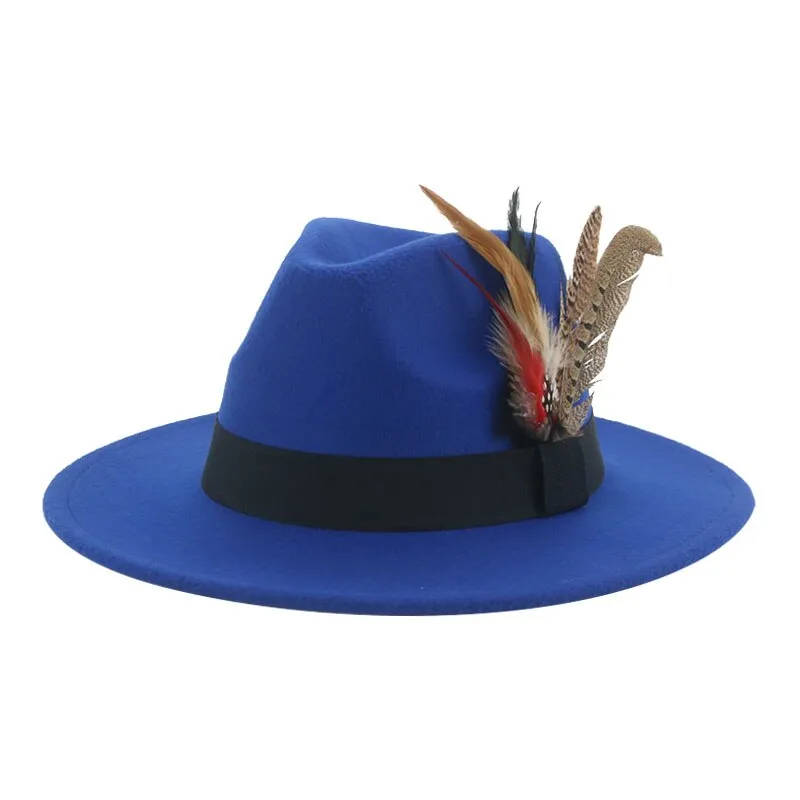 Hat Fedoras Winter Women Hats Men Felt Hat Feather Luxury Fashion hat Popular