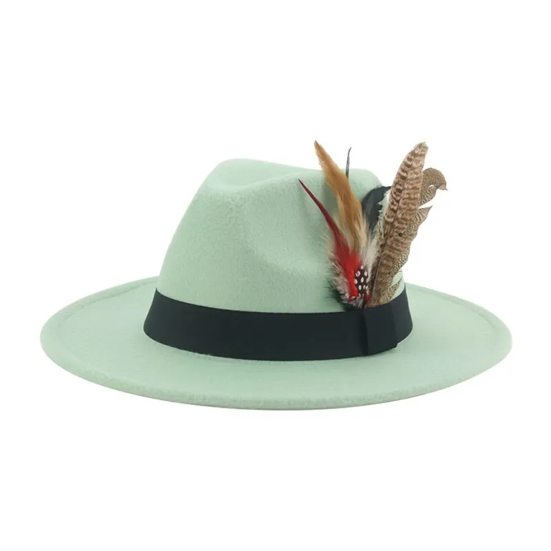 Hat Fedoras Winter Women Hats Men Felt Hat Feather Luxury Fashion hat Popular