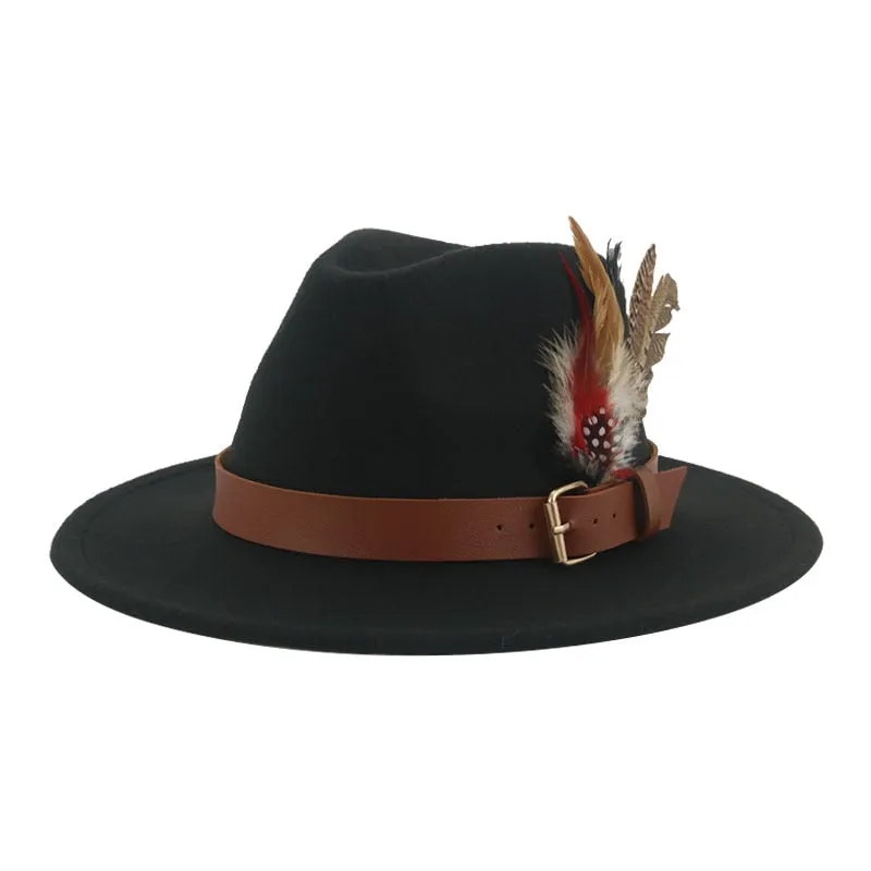 Hat Fedoras Winter Women Hats Men Felt Hat Feather Luxury Fashion hat Popular