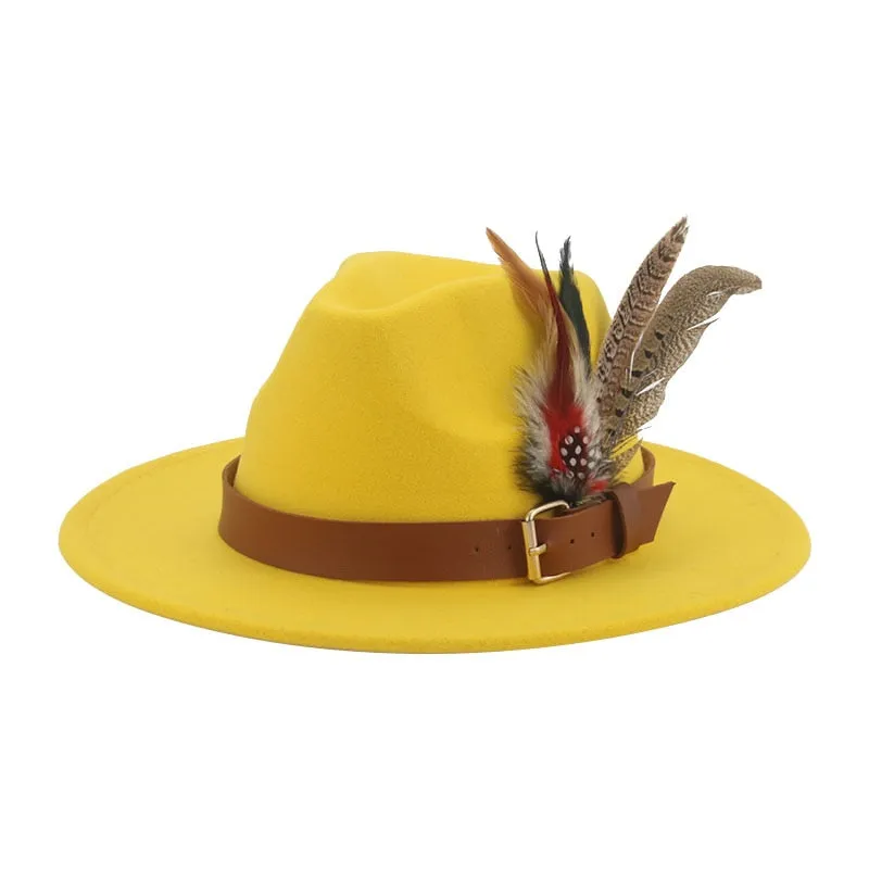 Hat Fedoras Winter Women Hats Men Felt Hat Feather Luxury Fashion hat Popular