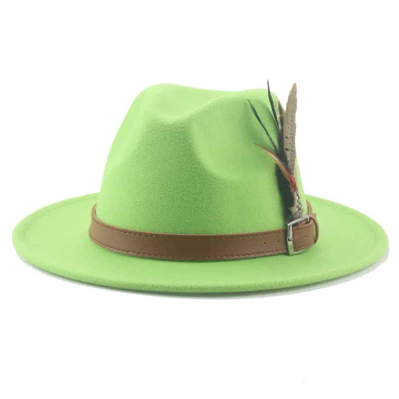 Hat Fedoras Winter Women Hats Men Felt Hat Feather Luxury Fashion hat Popular