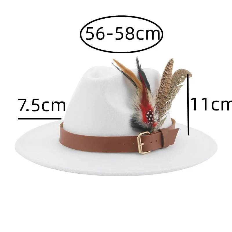 Hat Fedoras Winter Women Hats Men Felt Hat Feather Luxury Fashion hat Popular