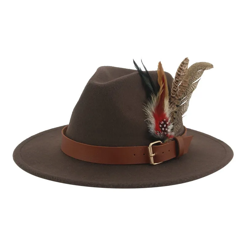 Hat Fedoras Winter Women Hats Men Felt Hat Feather Luxury Fashion hat Popular