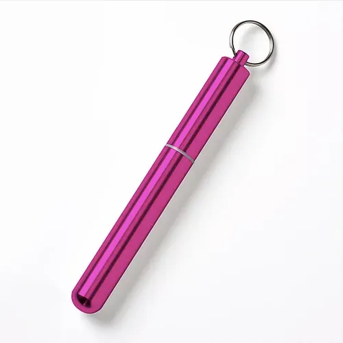 Jewel Pink Telescopic Reusable Straw