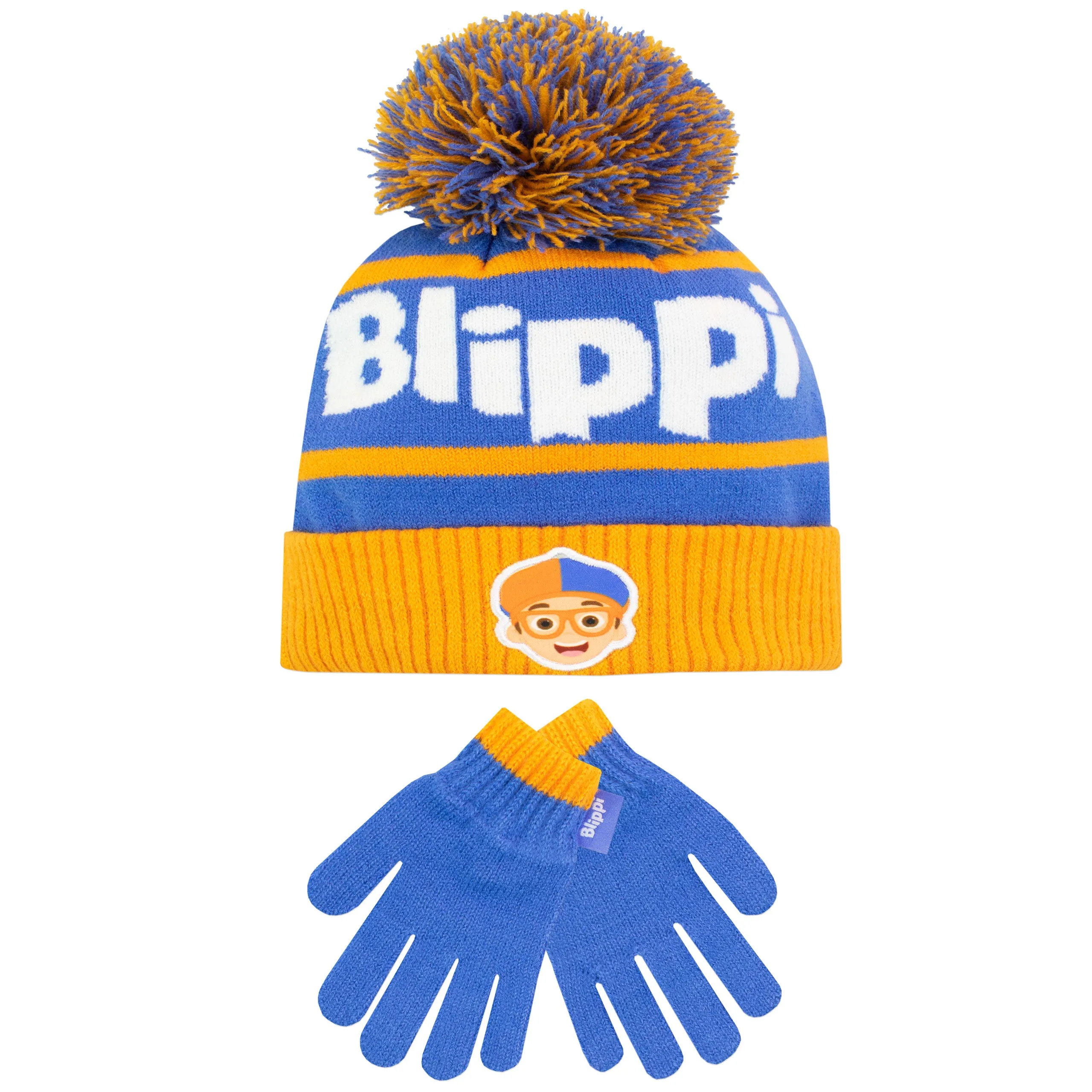 Kids Blippi Winter Hat and Gloves Set