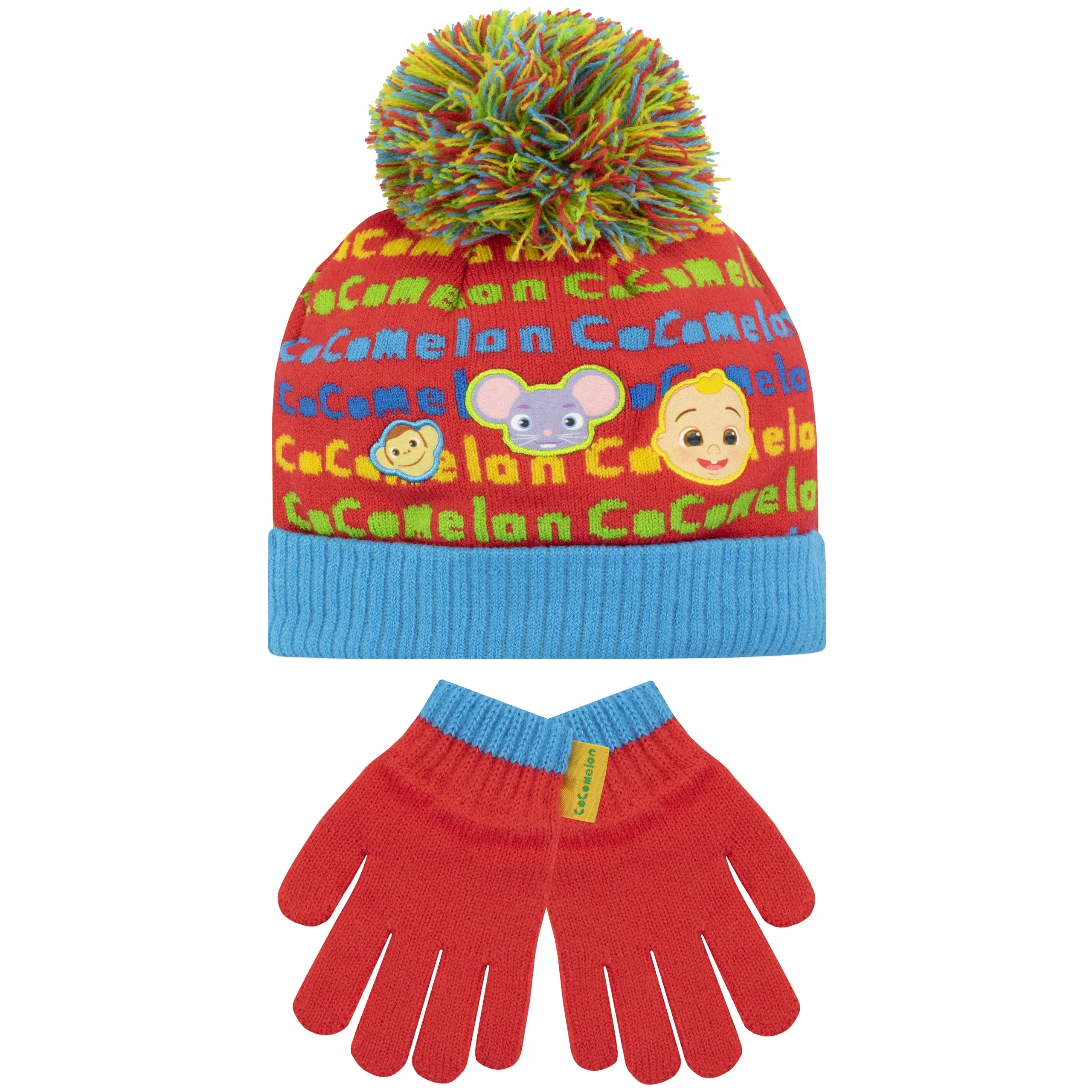 Kids CoComelon Winter Hat and Gloves Set