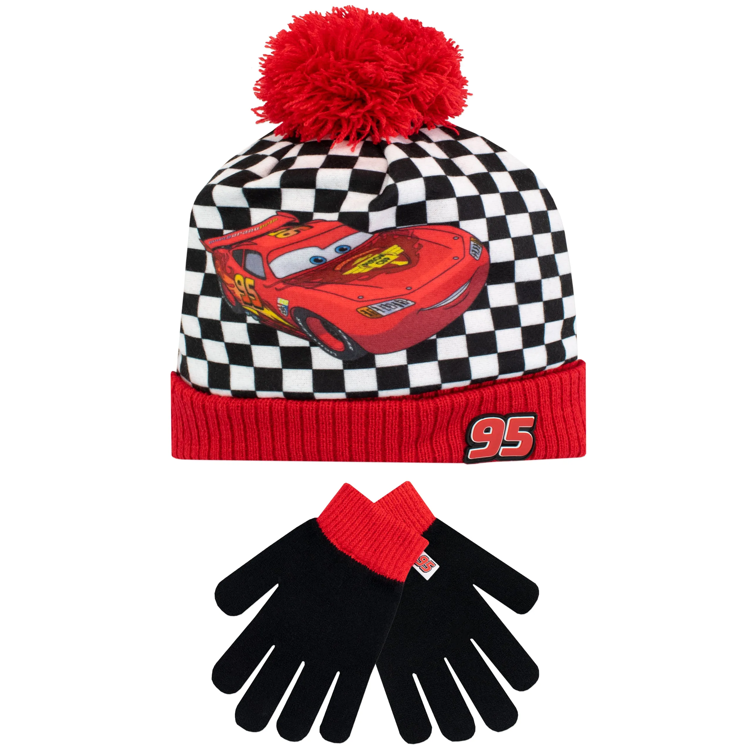 Kids Disney Cars Winter Hat and Gloves Set