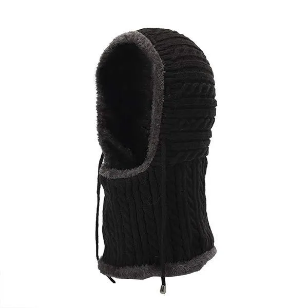 Knitted One-Piece Bib Wool Earmuff Hat 03553772C