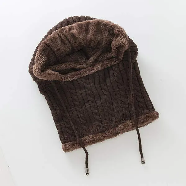 Knitted One-Piece Bib Wool Earmuff Hat 03553772C