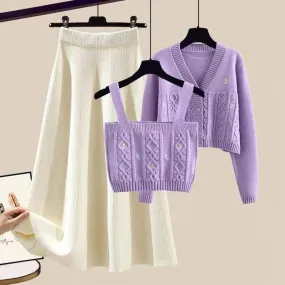 Lilac Mist Woolen 3 Pc Coord Set