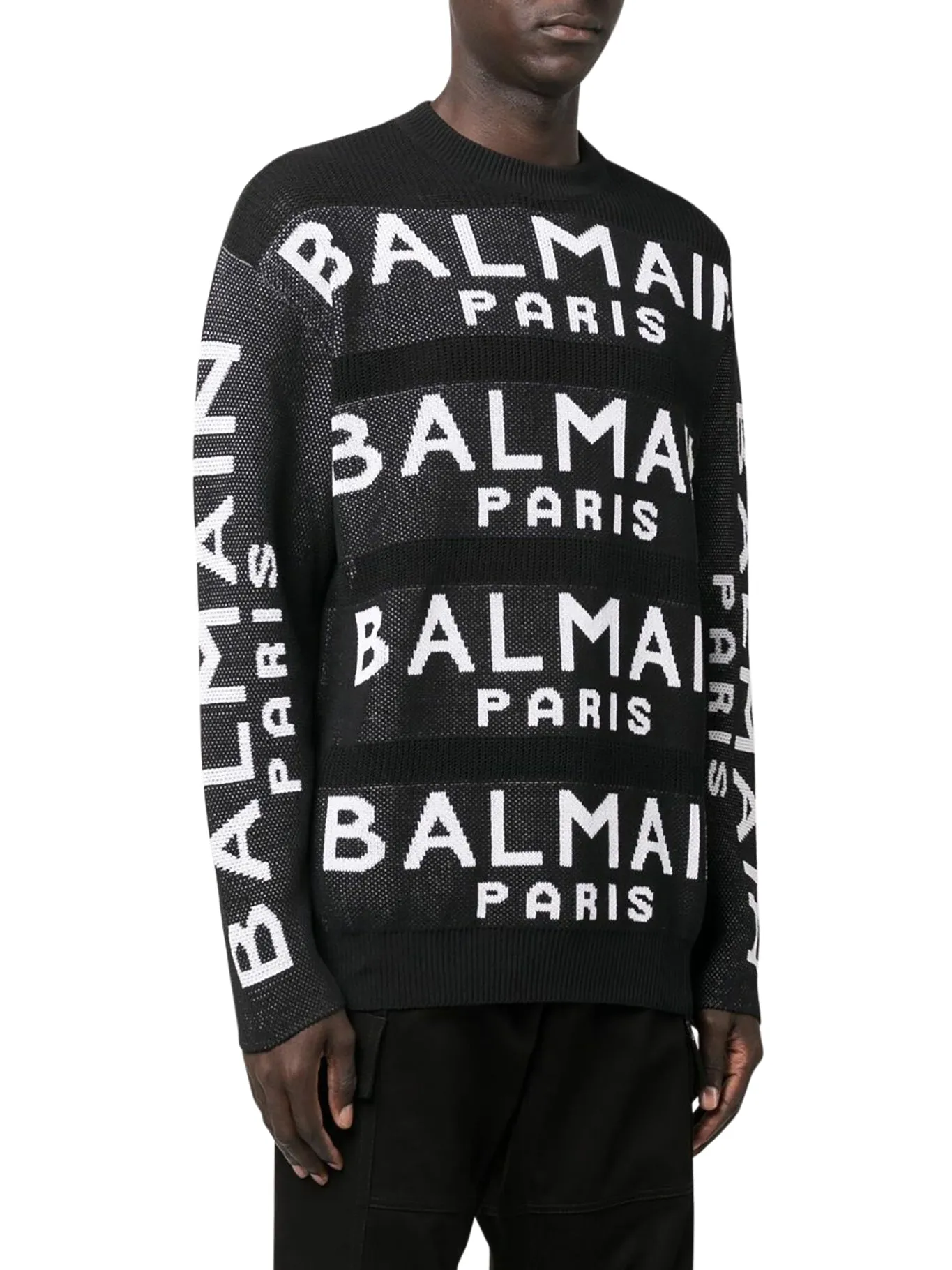 logo-print knitted jumper