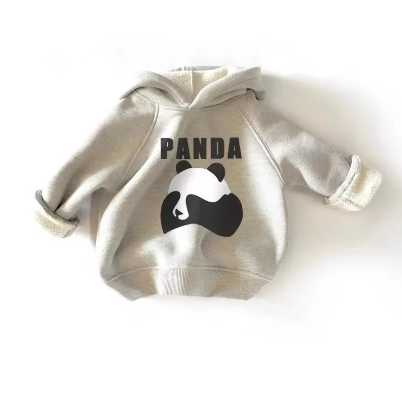 Mommy and Me Winter Solid Cute Panda Long Sleeve Hooded Sweater