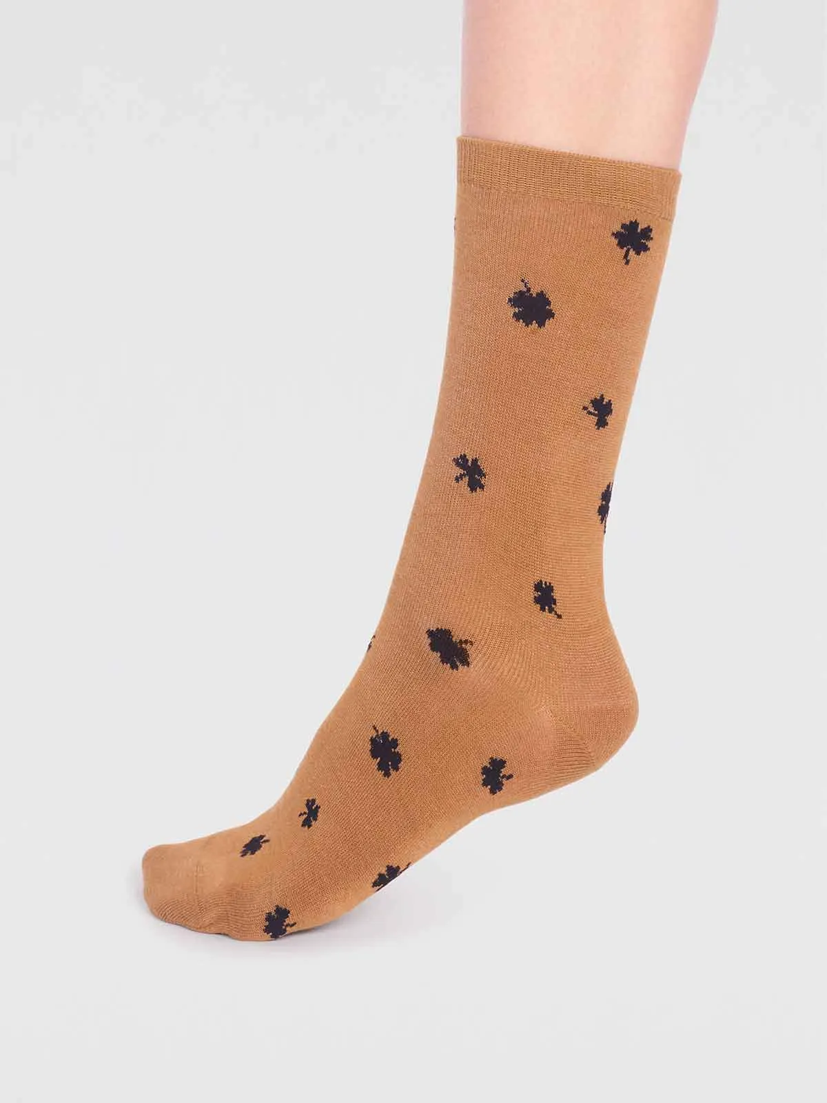 Niamh Bamboo Clover Socks - Straw Yellow