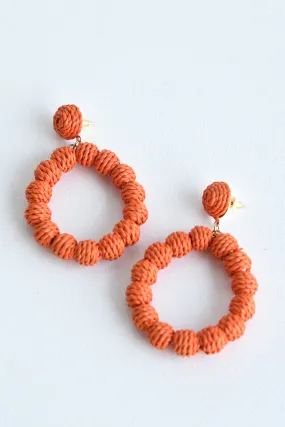 ORANGE STRAW EARRINGS