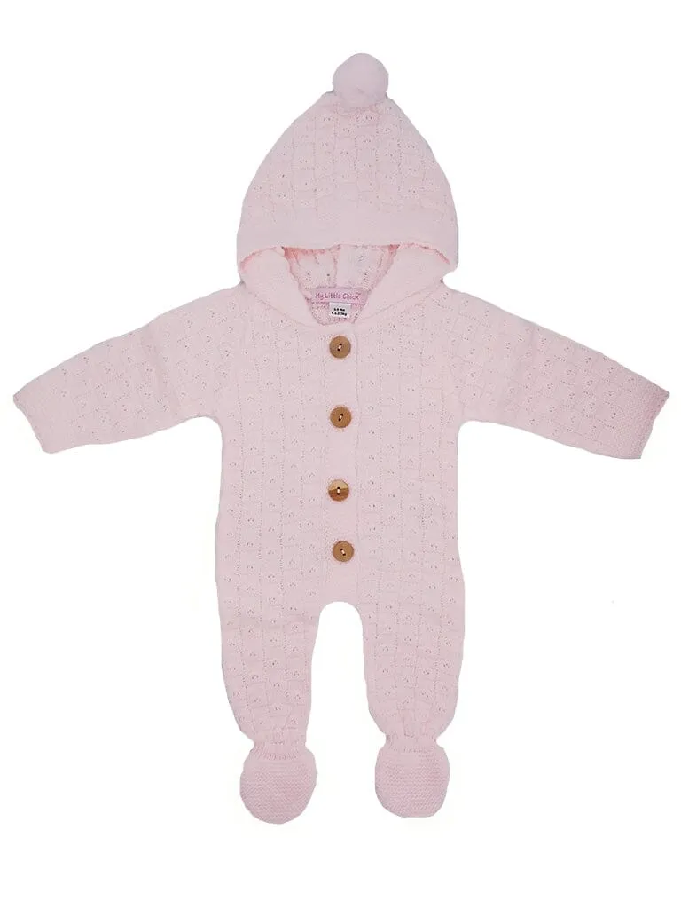 Pink Knitted Pramsuit