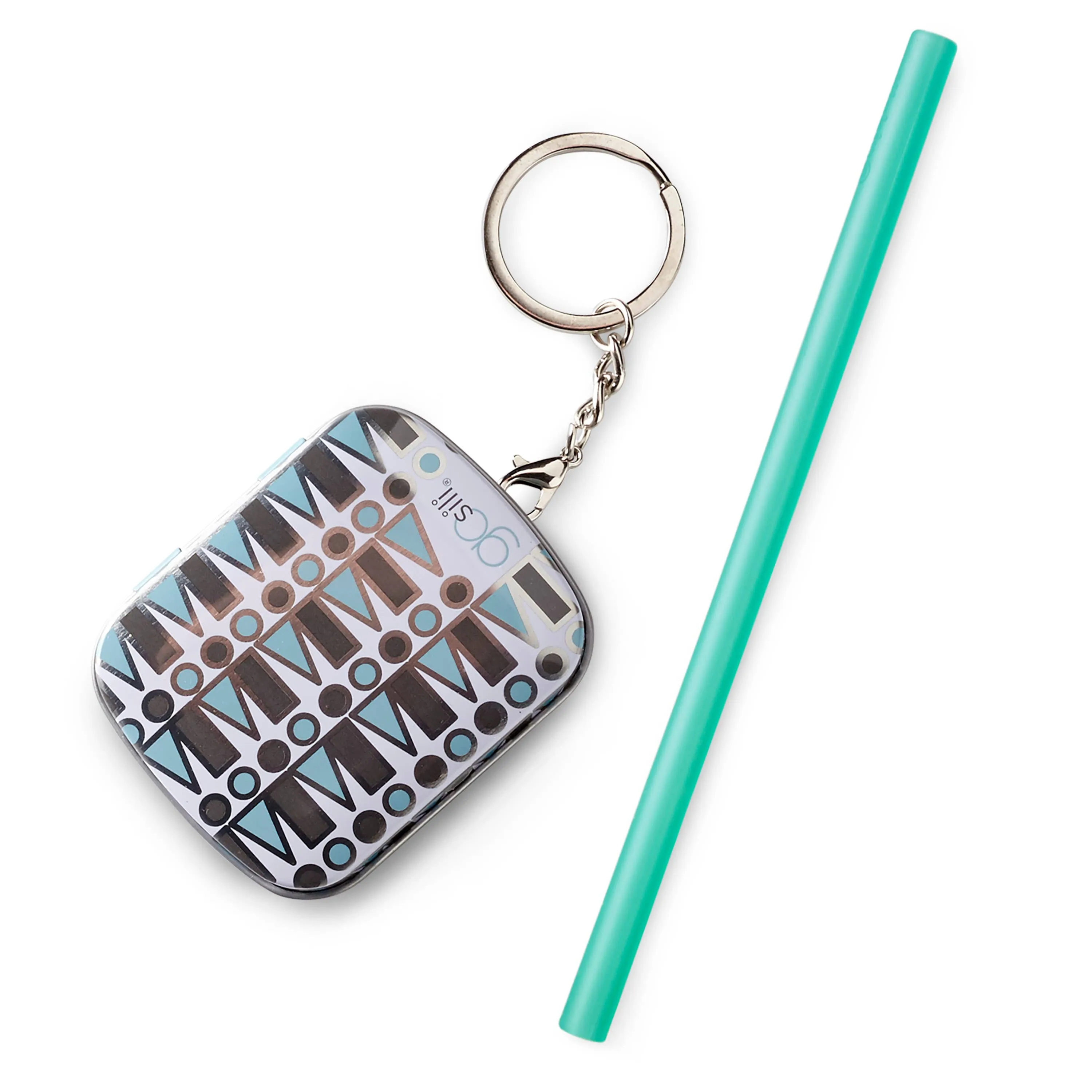 Reusable Silicone Straw   Keychain Case