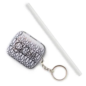 Reusable Silicone Straw   Keychain Case