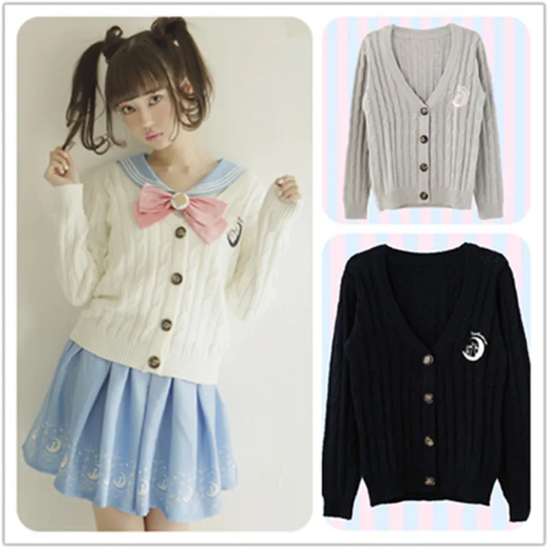 Sailor Moon Woolen Long-Sleeved Cardigan AD11870