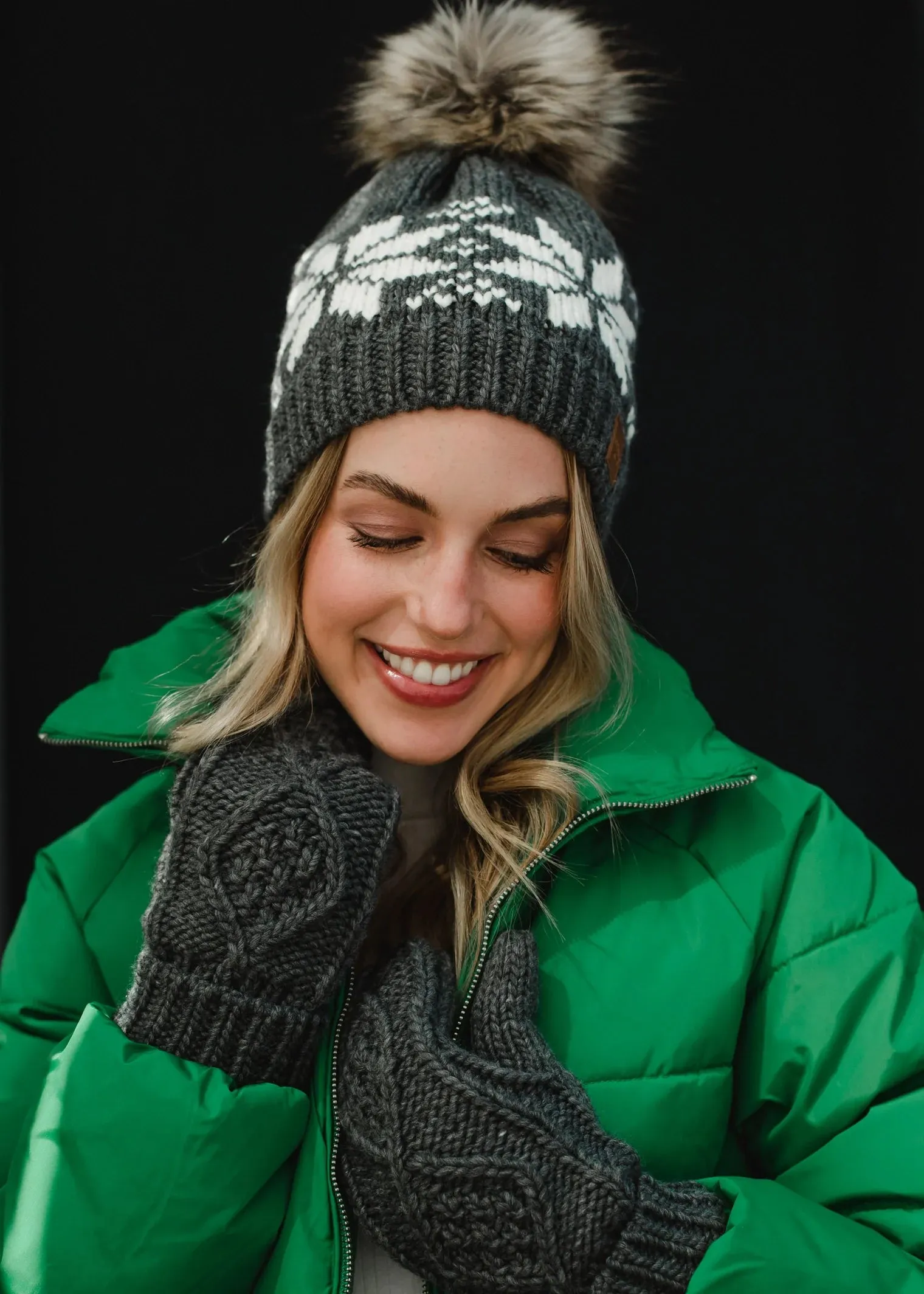 Snowflake Pom Hat