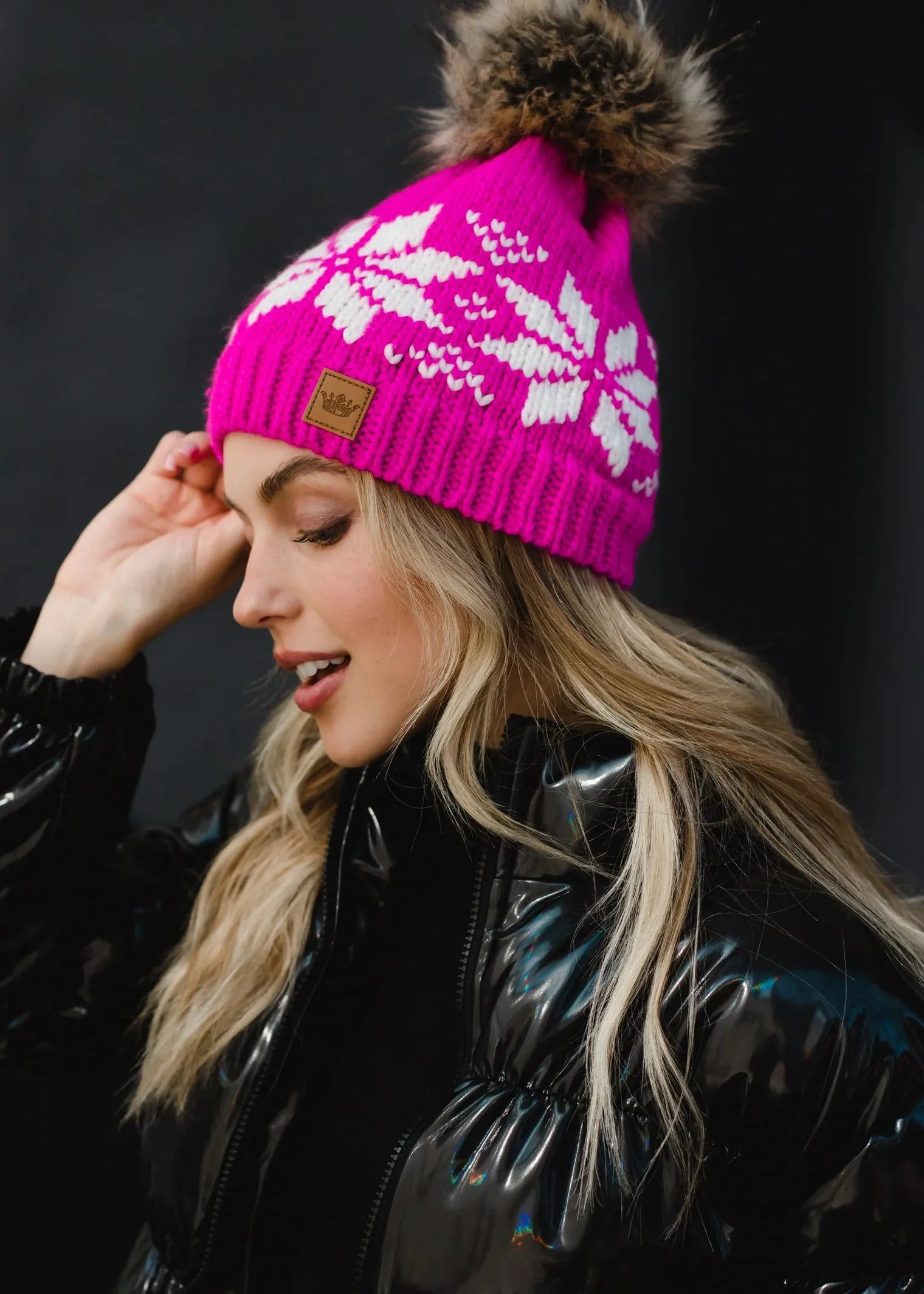 Snowflake Pom Hat