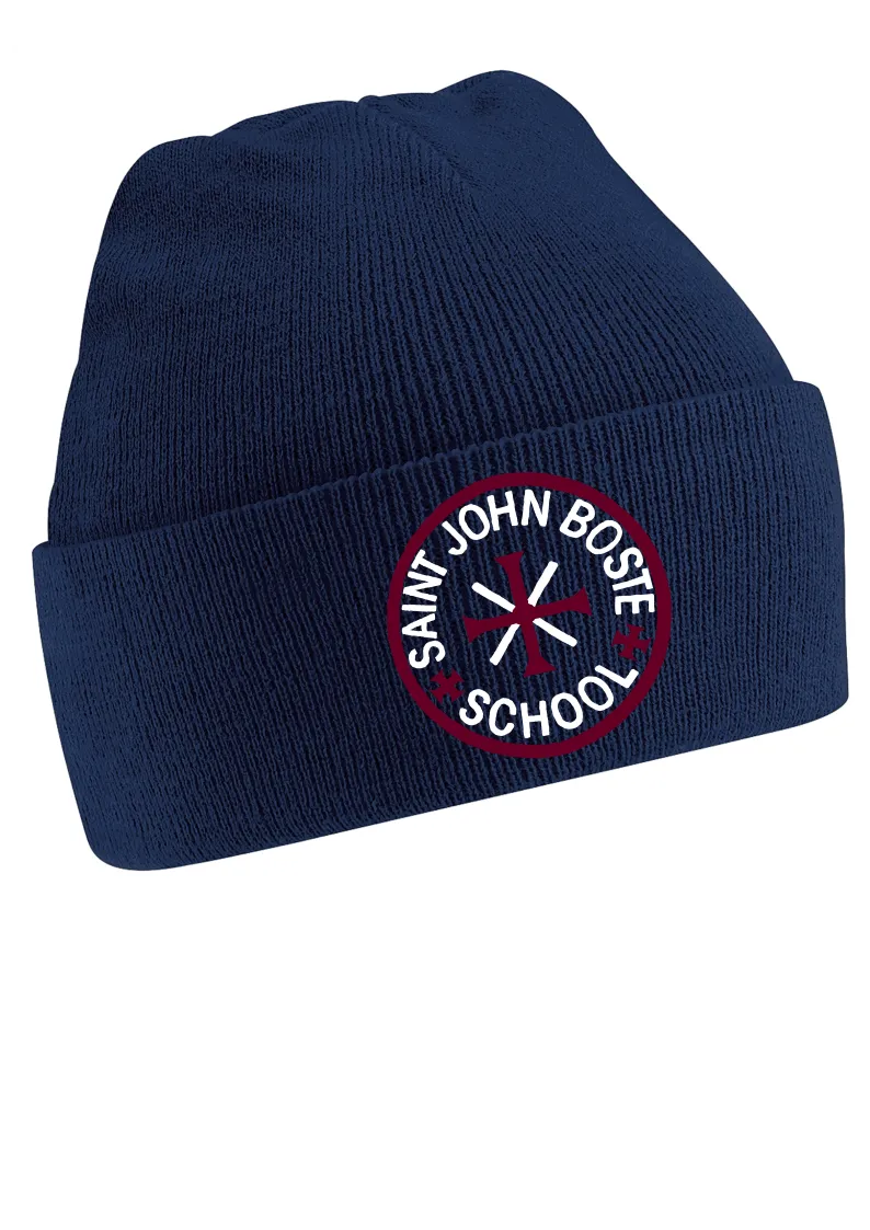 St John Boste R.C. Primary School Navy Knitted Hat