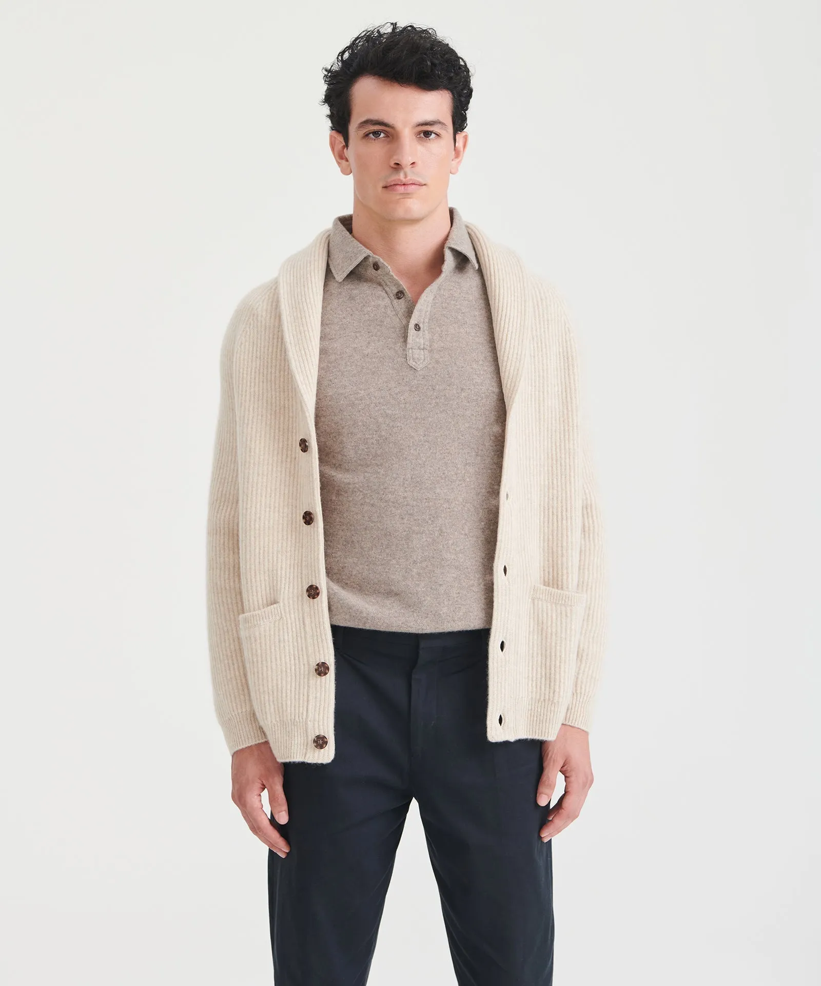 Super Luxe Cashmere Fisherman Shawl Cardigan