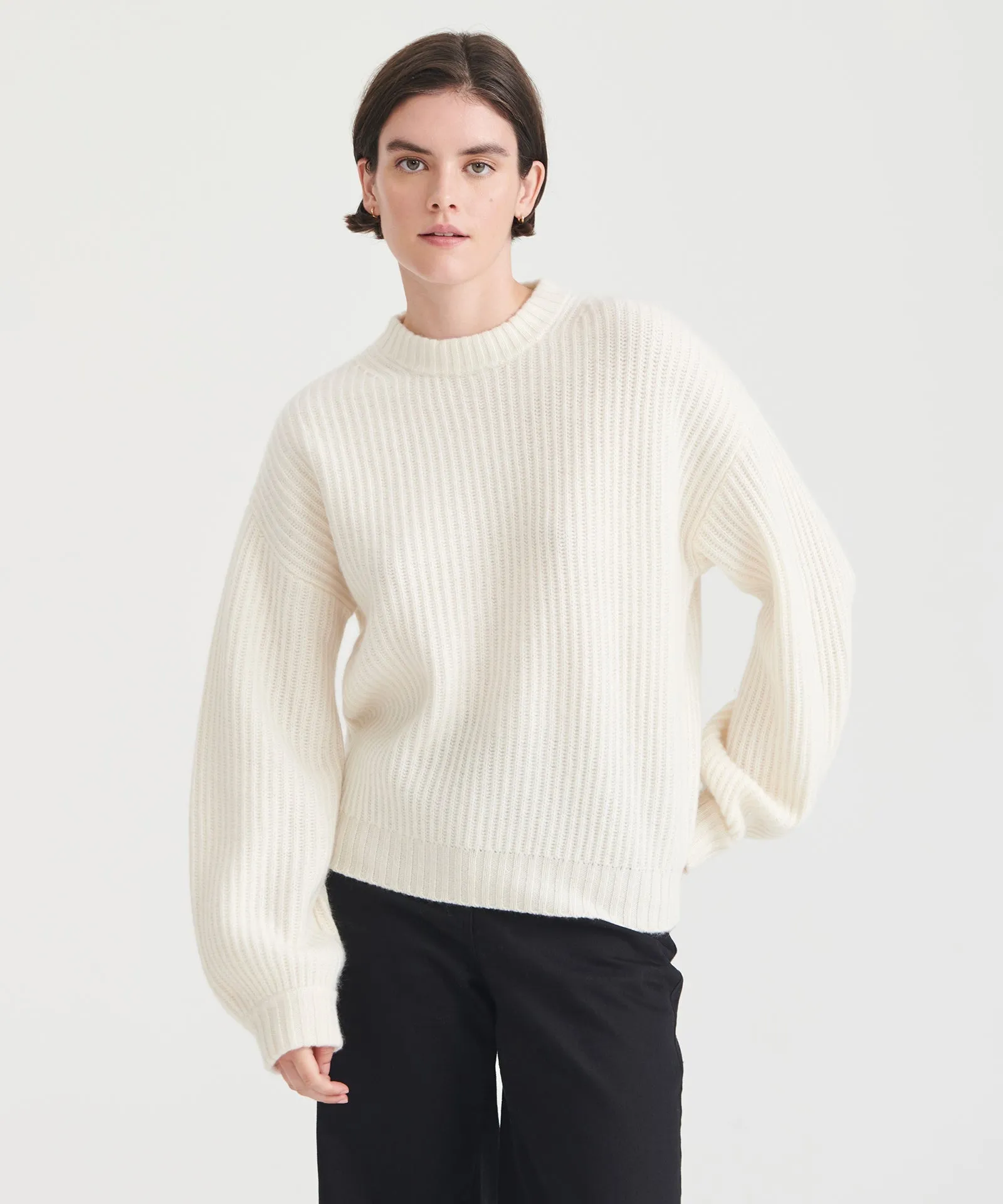 Super Luxe Cashmere Fisherman Sweater