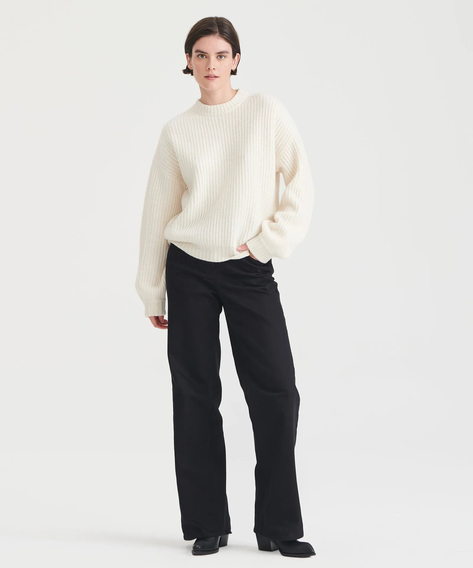 Super Luxe Cashmere Fisherman Sweater