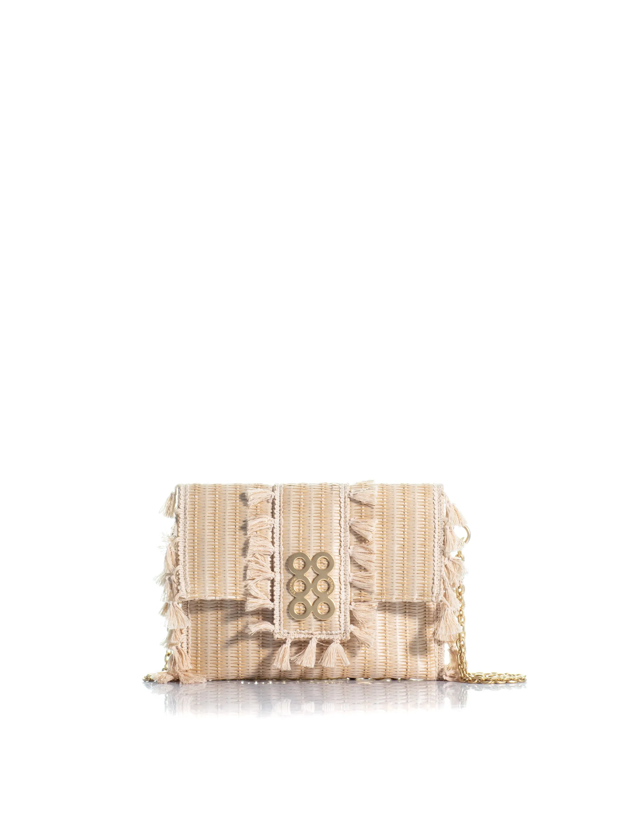 The Midi Clutch Straw Natural