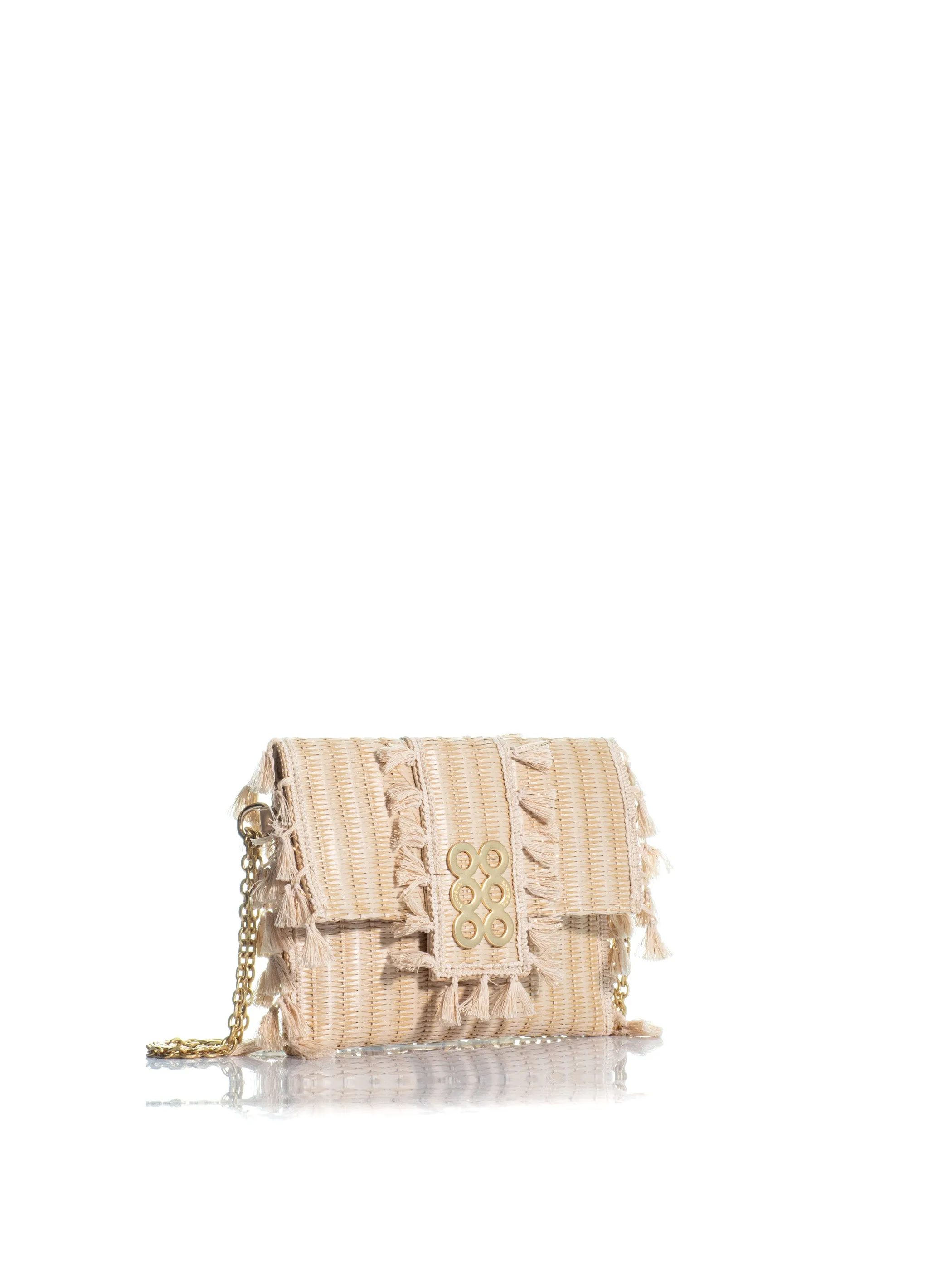 The Midi Clutch Straw Natural