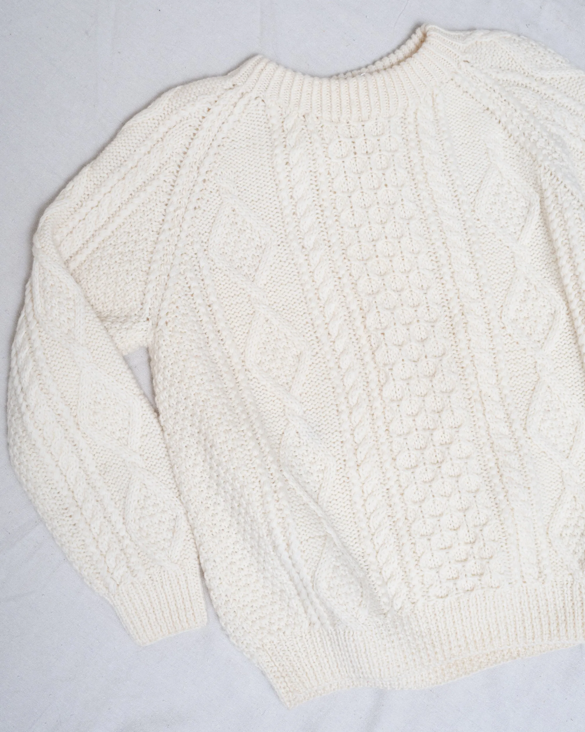 Vintage Eggshell Fisherman Knit Sweater (S/M)