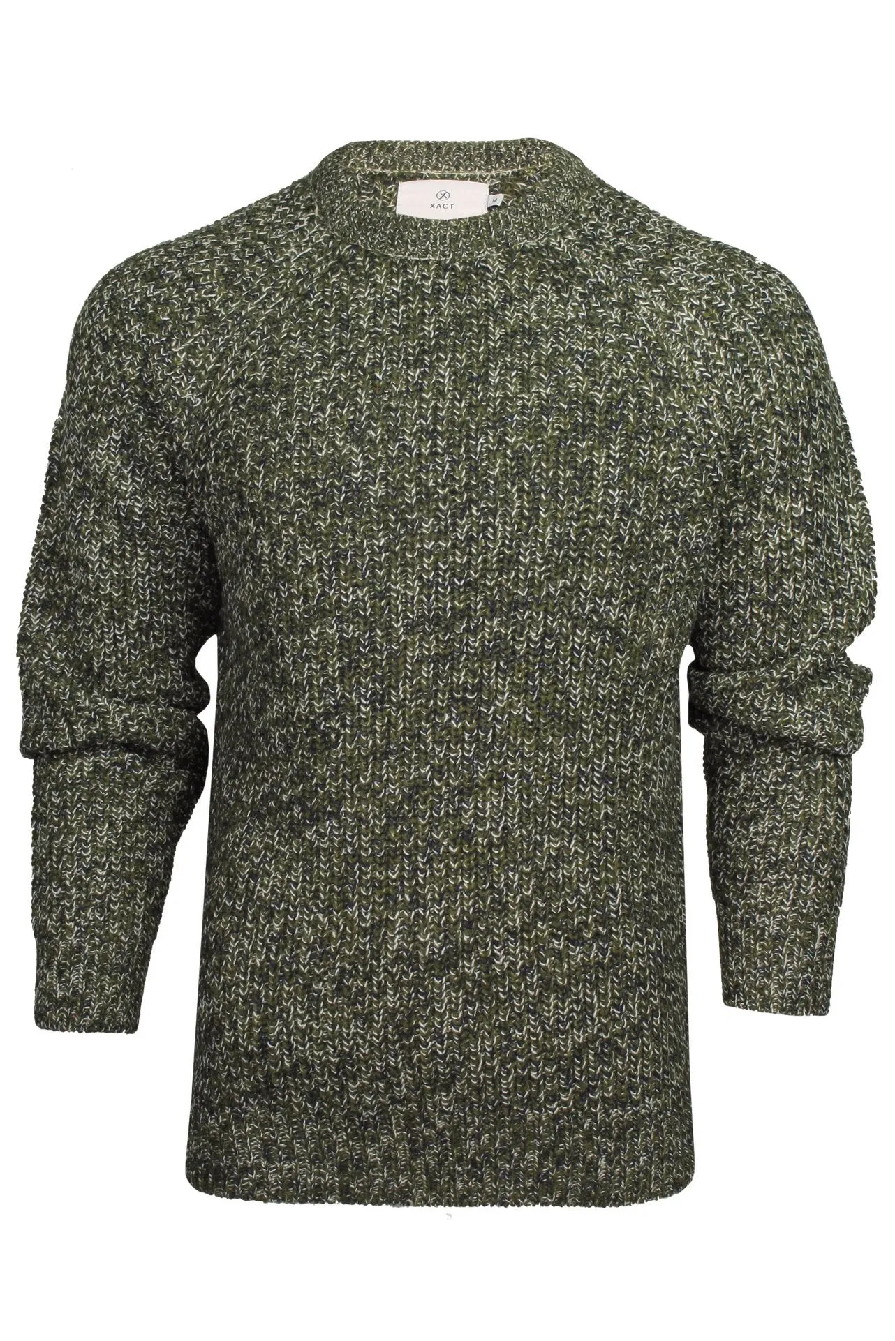 Xact Mens Jumper Fashion Chunky Fisherman Fleck Knit