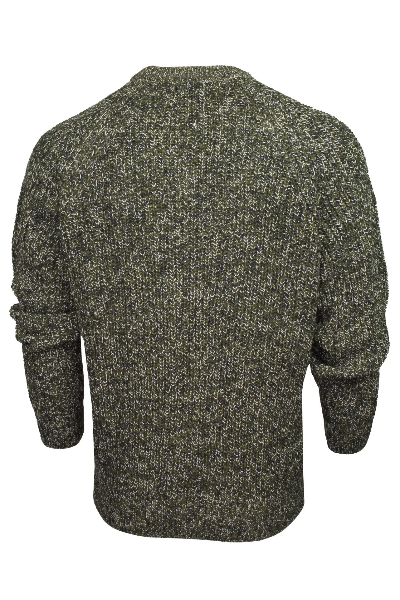 Xact Mens Jumper Fashion Chunky Fisherman Fleck Knit